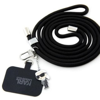 KARL LAGERFELD zawieszka KLUCNMSCKIK (Crossbody Cord Ikonik) czarny