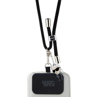 KARL LAGERFELD zawieszka KLUCNMSCKIK (Crossbody Cord Ikonik) czarny