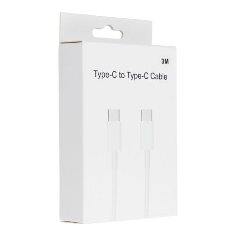 Kabel USB C do USB C PD QC3.0 3A 30W 3 m HD26 box biały