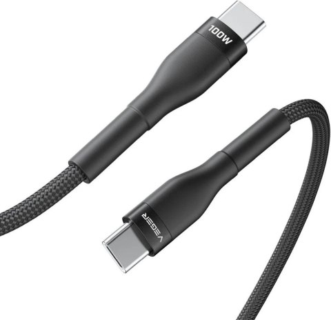 Kabel USB C do USB C VEGER PD 5A 100W 1,5 m CC05 czarny