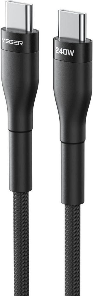 Kabel USB C do USB C VEGER PD 5A 240W 1,5 m CC03 czarny