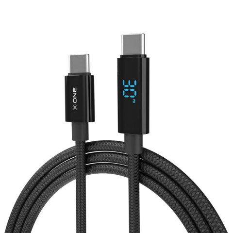 Kabel USB X-ONE BoltLink LED Display - typ C do C max 100W 1,5m czarny