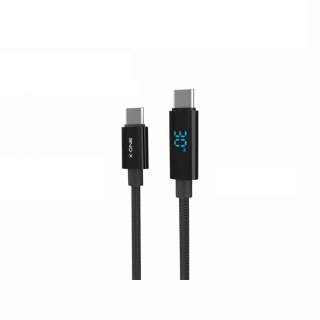 Kabel USB X-ONE BoltLink LED Display - typ C do C max 100W 1,5m czarny