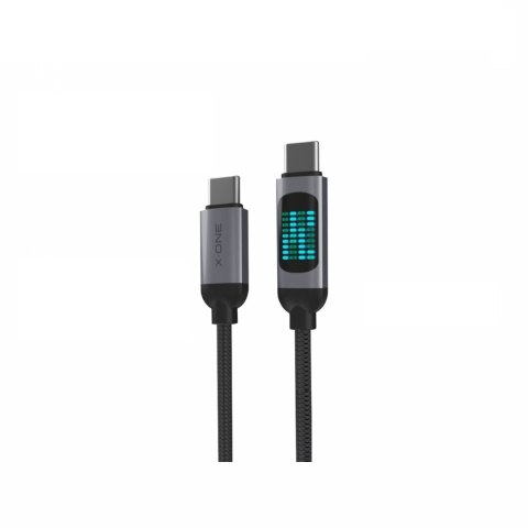 Kabel USB X-ONE FlowLink Running LED - typ C do C max 100W 1,2m czarny
