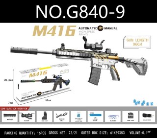 Karabin M416 Szary na Kulki Wodne + Akcesoria