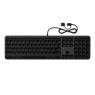Klawiatura przewodowa USB A/USB C QWERTY Dual (Mac/Windows) Satechi Slim LX3 Wired czarrna