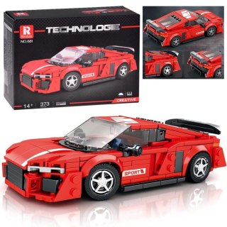 Klocki techniczne Auto CZERWONE w stylu sportowego coupe 373-ele ZA5782