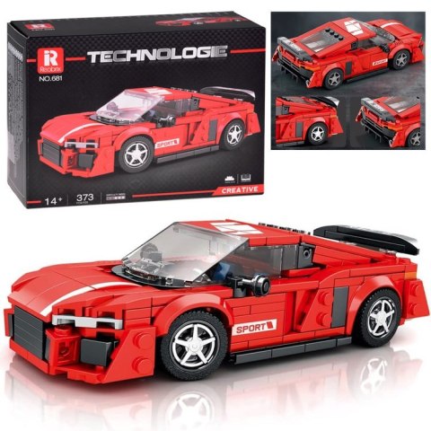 Klocki techniczne Auto CZERWONE w stylu sportowego coupe 373-ele ZA5782