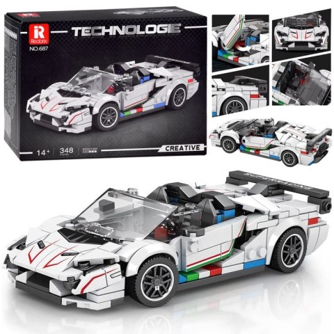 Klocki techniczne Supersportowe auto BIAŁY KABRIOLET spojler 348-ele ZA5787
