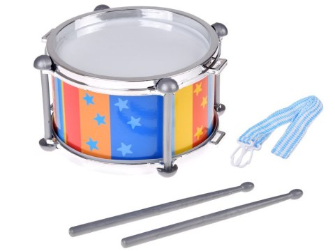 Kolorowy bębenek dla dobosza 2 pałeczki + pasek śr 18 cm IN0181