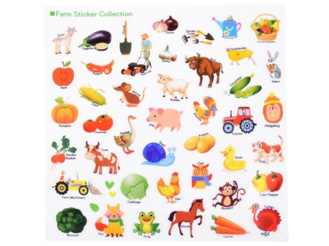 Książeczka z naklejkami ALBUM edukacyjny FARMA zwierzęta warzywa ZA4764