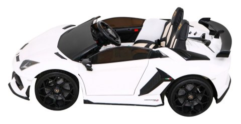 Lamborghini SVJ DRIFT dla 2 dzieci Biały + Funkcja driftu + Pilot