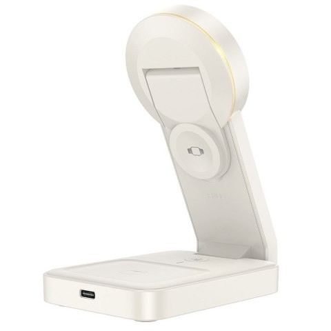 Ładowarka indukcyjna Hoco 3w1 15W zgodna z MagSafe CQ3 biała