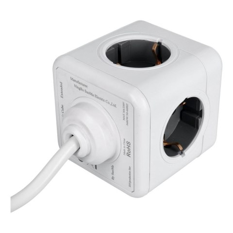 Listwa sieciowa kostka 5 gniazd max 36800W z kablem zasilającym 1,4m E03 biała