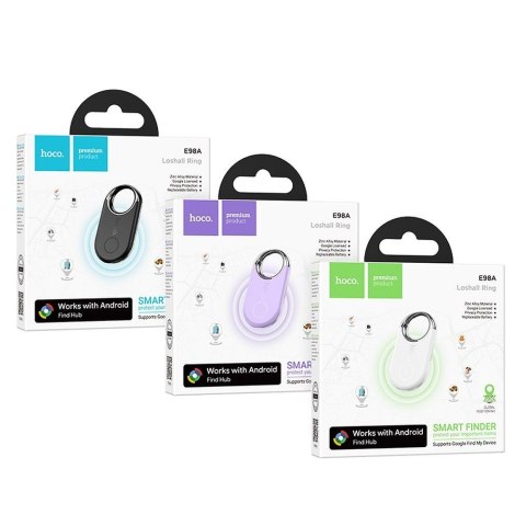 Lokalizator zgodny z Google Find My Device Hoco E98A biały
