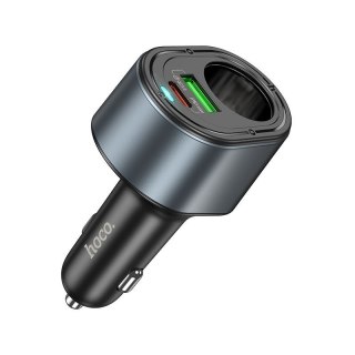 Ładowarka samochodowa Hoco USB A + USB C + gniazdo zapalniczki PD QC3.0 3A 35W Z56 czarna