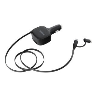 Ładowarka samochodowa VEGER USB C + kabel USB C / Lightning QC PD 84W CC89 czarna
