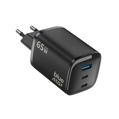 Ładowarka sieciowa do telefonu Blue Star Nano GaN 2x USB C + USB A QC4.0 PD 3A 65W VT-335 czarna