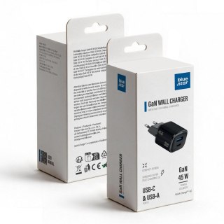 Ładowarka sieciowa do telefonu Blue Star Nano GaN USB C + USB A QC4.0 PD 3A 45W VT-334 czarna