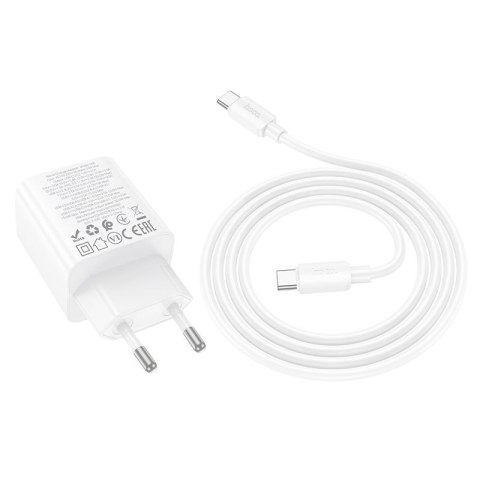 Ładowarka sieciowa do telefonu Hoco 2 x USB C + 2 x USB A QC3.0 PD 3A 30W + kabel USB C do USB C N56 biała