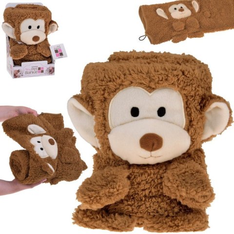 Miękki kocyk - przytulanka 2w1 MAŁPKA w kolorze mokka mouse ZA0724