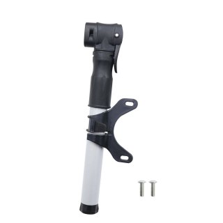 Mini pompka z uchwytem montażowym do roweru / hulajnogi FSPMP-387 czarno srebrna