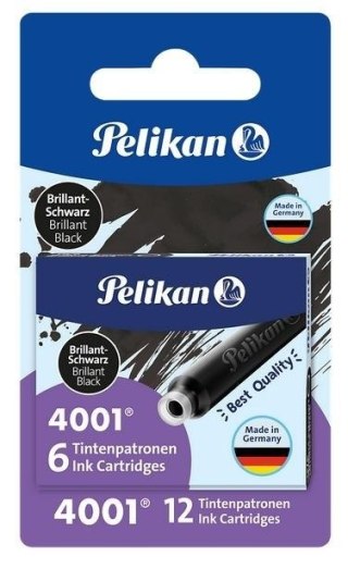 Naboje atramentowe krótkie 2x6szt czarne PELIKAN