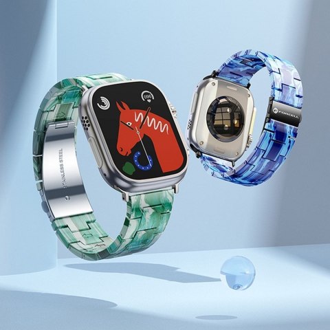 Pasek do Apple Watch Forcell F-Design FA04 zatrzask żywiczny marmurkowy 38 / 40 / 41 mm niebieski