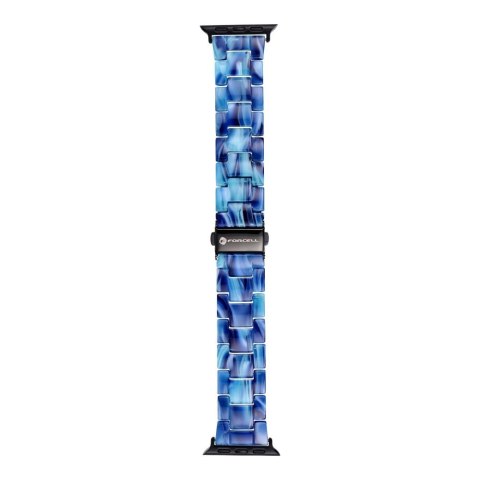 Pasek do Apple Watch Forcell F-Design FA04 zatrzask żywiczny marmurkowy 38 / 40 / 41 mm niebieski