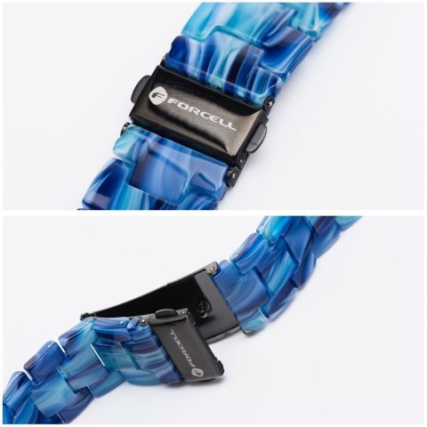 Pasek do Apple Watch Forcell F-Design FA04 zatrzask żywiczny marmurkowy 38 / 40 / 41 mm niebieski