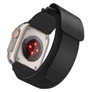 Pasek do Apple Watch Forcell F-Design FA05 rzep nylon 42 / 44 / 45 / 49 mm czarny