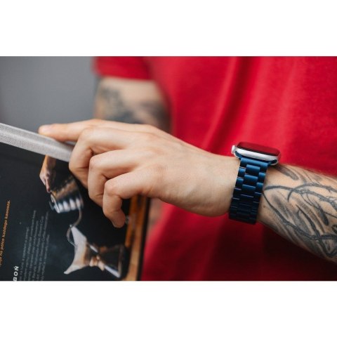 Pasek do Apple Watch Forcell F-Design FA10 zatrzask stal 42 / 44 / 45 / 49 mm niebieski