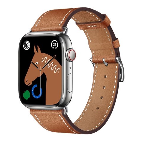 Pasek do Apple Watch Forcell F-Design FA20 dziurki skóra ekologiczna 38 / 40 / 41 mm brązowy