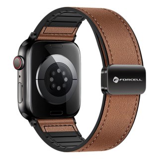 Pasek do Apple Watch Forcell F-Design FA21 magnetyczny skóra ekologiczna 38 / 40 / 41 mm brązowy