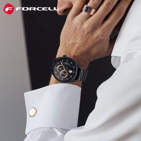 Pasek do Samsung Galaxy Watch Forcell F-Design FS06 zatrzask stal 20 mm czarny