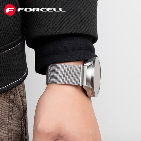 Pasek do Samsung Galaxy Watch Forcell F-Design FS11 magnetyczny stal 20 mm srebrny
