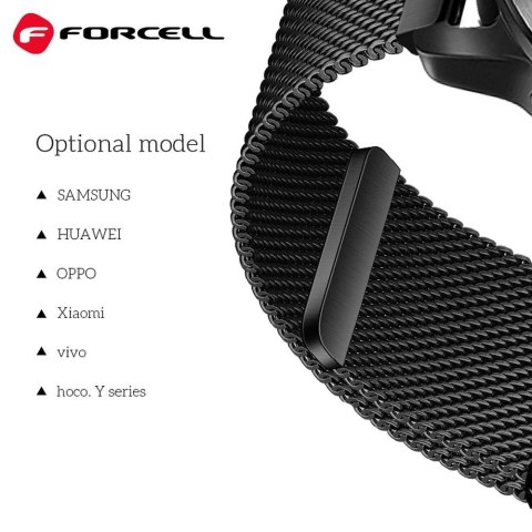 Pasek do Samsung Galaxy Watch Forcell F-Design FS11 magnetyczny stal 20 mm srebrny