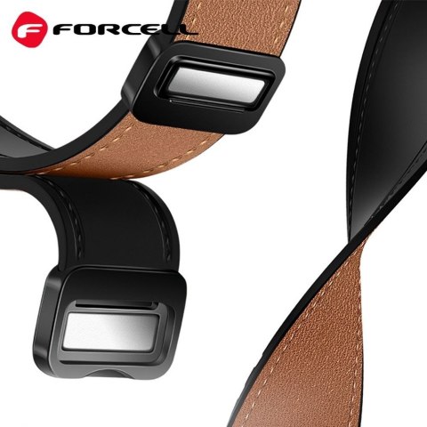 Pasek do Samsung Galaxy Watch Forcell F-Design FS20 magnetyczny skóra ekologiczna 22 mm brązowy