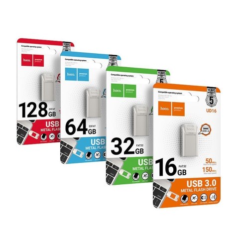 Pendrive 128GB USB 3.0 (USB A) Hoco UD16 nikiel