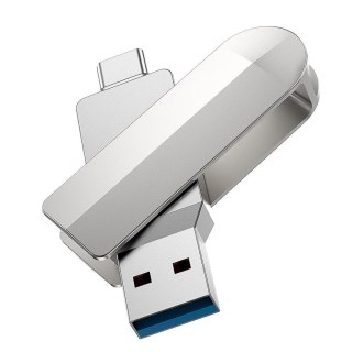 Pendrive 64GB USB 3.0 (USB A + USB C) Hoco UD10 srebrny