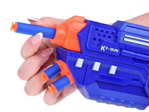 Pistolet Shotgun 2w1 + Naboje piankowe żelowe Tarcza Okulary Puszki ZA5564