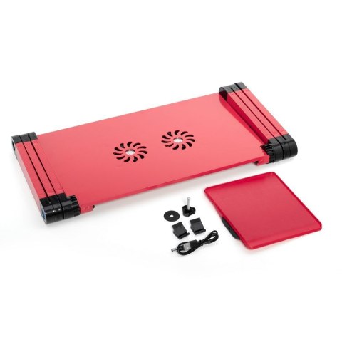Podstawka pod laptop uniwersalna regulowana + chłodzenie YL-803 czerwona