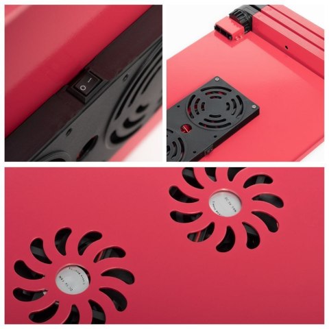Podstawka pod laptop uniwersalna regulowana + chłodzenie YL-803 czerwona