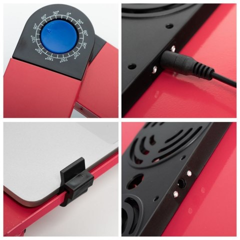 Podstawka pod laptop uniwersalna regulowana + chłodzenie YL-803 czerwona