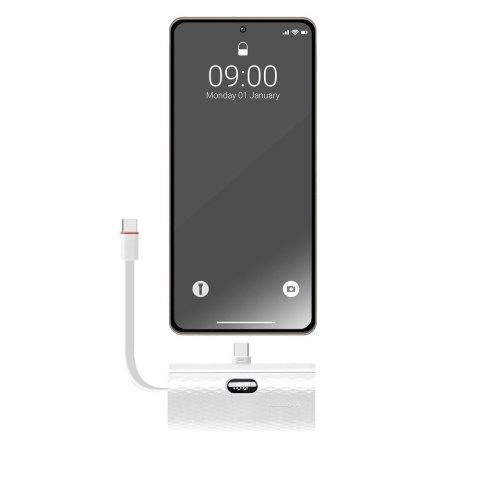 Powerbank Forcell F-Energy Power Plug F5K3 PD 20W 5000 mAh z wbudowanym złączem USB C biały