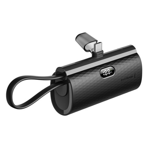 Powerbank Forcell F-Energy Power Plug F5K3 PD 20W 5000 mAh z wbudowanym złączem USB C czarny