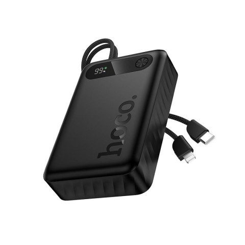 Powerbank Hoco 20000 mAh QC PD 2A 22,5W z wbudowanymi kablami USB C + Lightning J171A czarny