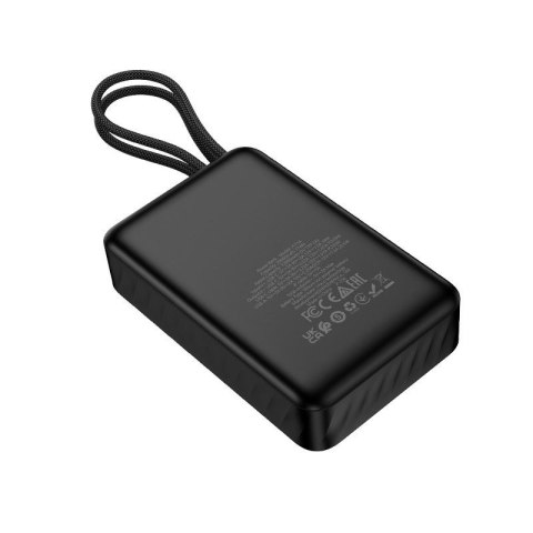Powerbank Hoco 20000 mAh QC PD 2A 22,5W z wbudowanymi kablami USB C + Lightning J171A czarny