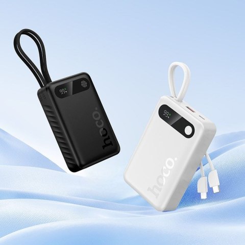 Powerbank Hoco 20000 mAh QC PD 2A 22,5W z wbudowanymi kablami USB C + Lightning J171A czarny