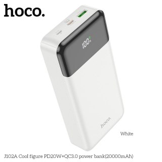 Powerbank Hoco 20000 mAh QC3.0 PD 3A 20W J102A biały